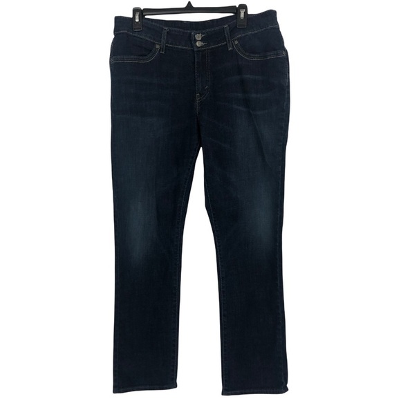 LEVI’S STRAUSS Women’s Blue Jeans Size 16M W33”xL30” Dark Wash Stretch Pockets - Picture 1 of 10